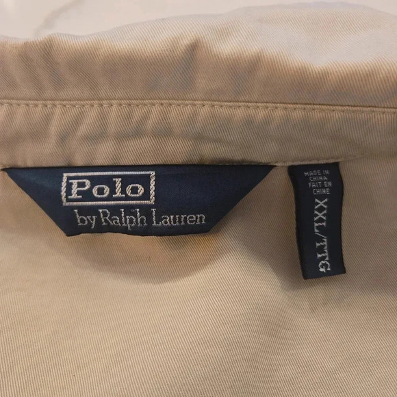 Vintage Rare Polo Ralph Lauren Full Zip Sports Bomber Jacket Cream Tan Mens XXL - Picture 10 of 14